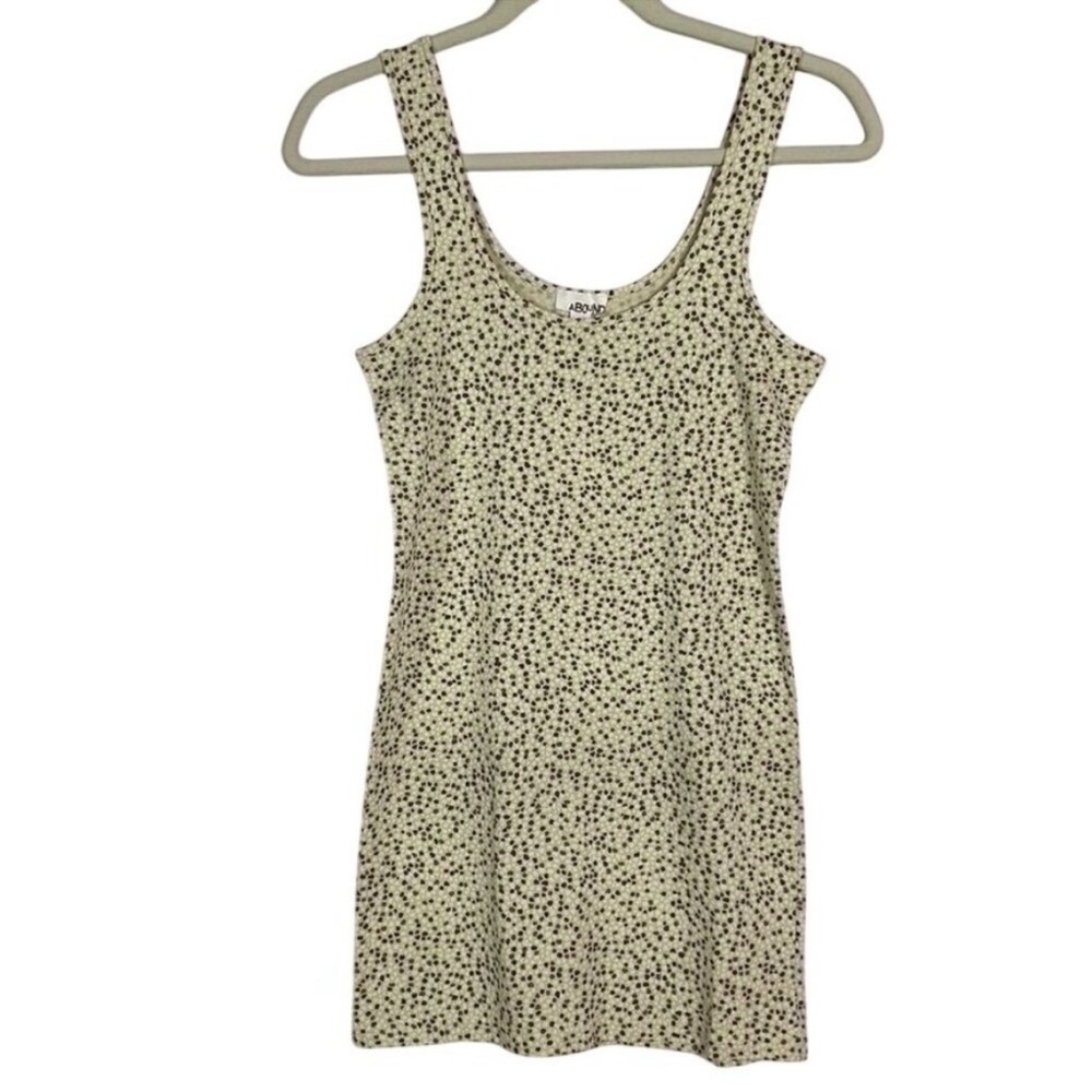 NWT Abound Tan Spotted Tank Top, Large, Gray & White spots